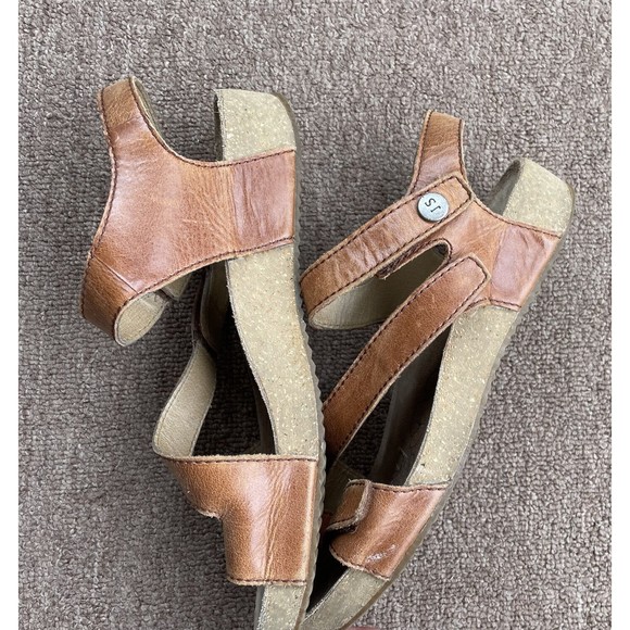 Josef Seibel sandals comfort bed walking shoes size 39 US 8-8.5 brown leather - Picture 3 of 6